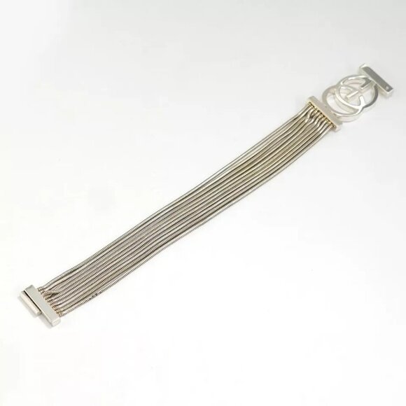 GUCCI Multi Strand G Logos Bracelet 7.5" Silver 925 Auth w/Box #783-32 - Picture 7 of 16